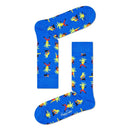 Blauwe Happy Socks Yoga Palm sokken YOG01 voor dames en heren met kleurrijke palmbomen en yogaposes - Jambelles