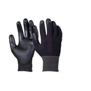 HBV Safety Gloves 80550, zwarte veiligheidshandschoenen met gecoate handpalm en gebreide manchetten. - Jambelles