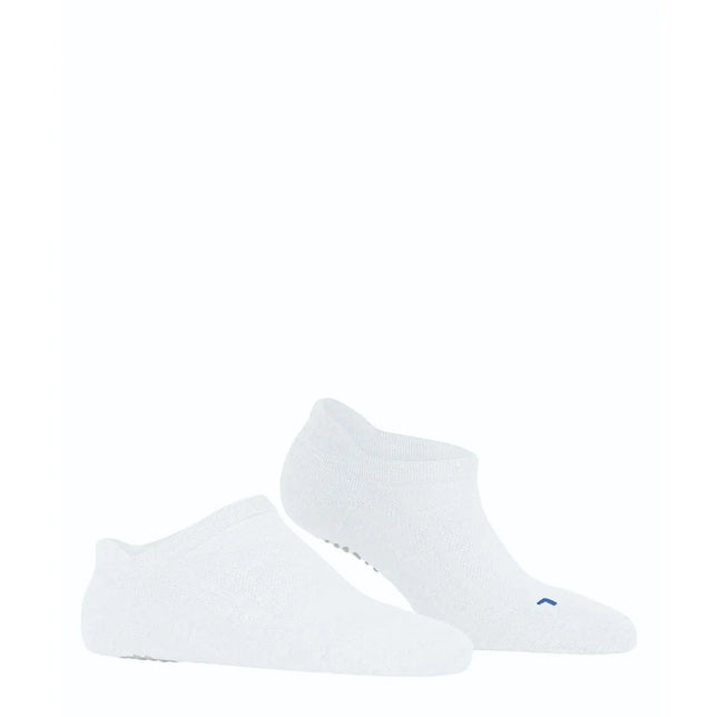 Witte FALKE Cool Kick SN CP 46453 herensokken, laag model met blauwe markering op de wreef. - Jambelles