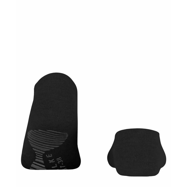 Zwarte FALKE Cool Kick SN CP 46453 herensokken met lage pasvorm en grijze gripstrepen op de zool - Jambelles