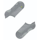 Grijze FALKE Cool Kick SN CP 46453 herensokken met lage boord, gestreepte gripzones en neongele R-markering - Jambelles