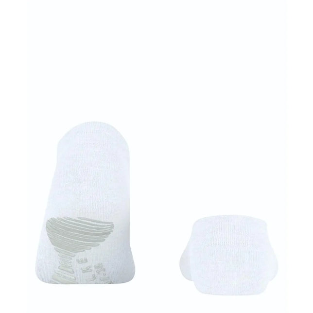 Witte FALKE Cool Kick SN CP 46453 herensokken met lage snit en grijze antislipstrepen op de zool. - Jambelles