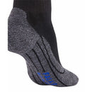 FALKE TK2 Sh Co 16154 herensok in donkerblauw met grijs gemêleerde voet, zwarte strepen en blauw logo. - Jambelles