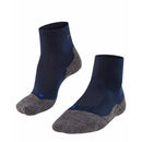 FALKE TK2 Sh Co 16154 herensok in donkerblauw met grijs gemêleerde voet, zwarte strepen en blauw logo. - Jambelles