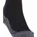 FALKE TK2 Sh Co 16154 herensok in donkerblauw met grijs gemêleerde voet, zwarte strepen en blauw logo. - Jambelles
