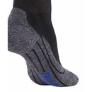 FALKE TK2 Sh Co 16154 herensok in donkerblauw met grijs gemêleerde voet, zwarte strepen en blauw logo. - Jambelles