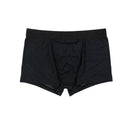 Zwarte HOM heren boxerbrief HO1 Simon 359850 met fijne horizontale strepen, vooropening en logoband. - Jambelles