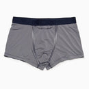 Zwarte HOM heren boxerbrief HO1 Simon 359850 met fijne horizontale strepen, vooropening en logoband. - Jambelles