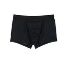 Zwarte HOM heren boxerbrief HO1 Simon 359850 met fijne horizontale strepen, vooropening en logoband. - Jambelles