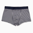 Zwarte HOM heren boxerbrief HO1 Simon 359850 met fijne horizontale strepen, vooropening en logoband. - Jambelles