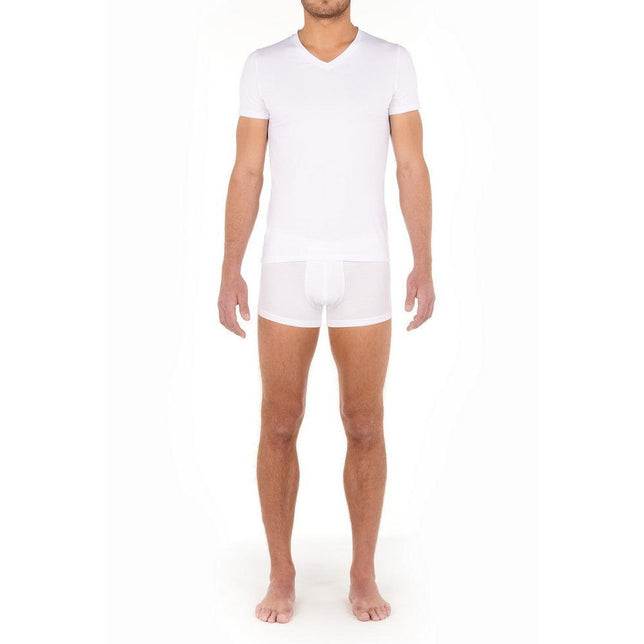 Hom Heren Boxer Tee-Shirt V Neck Tencel Soft 402466 - Jambelles