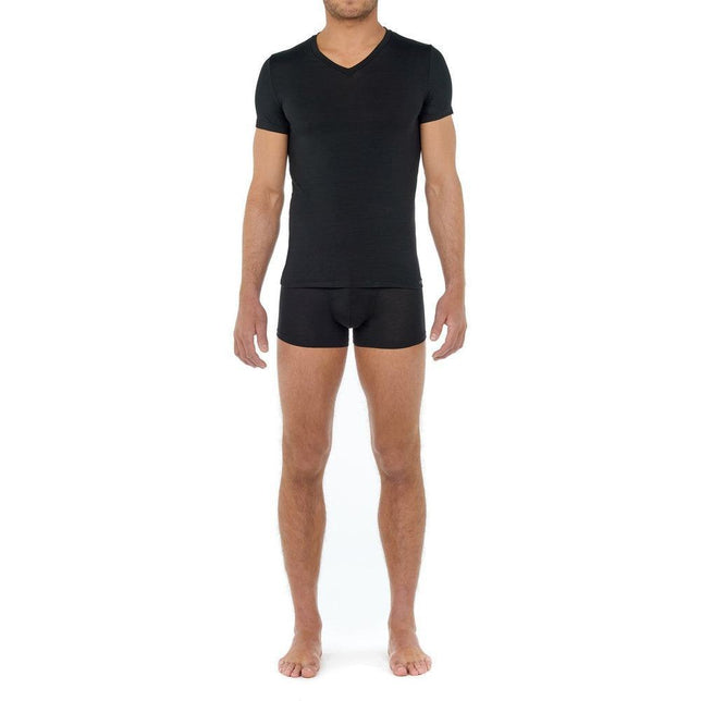 Hom Heren Boxer Tee-Shirt V Neck Tencel Soft 402466 - Jambelles