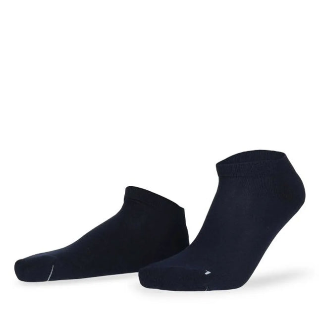 Donkerblauwe Hudson heren sneakersokken Air Plush, laag model met geribde boord en subtiel teenlogo. - Jambelles