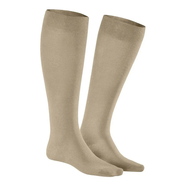 Beige Kunert herenkniekousen FLY&amp;CARE 110888900 met effen ontwerp en brede boord. - Jambelles