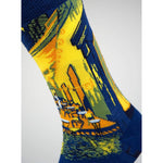 Kunstsokken Dames &amp; Heren Fantasie Sokken Caféterras bij Nacht CH-CTN - Jambelles