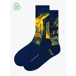 Kunstsokken Dames &amp; Heren Fantasie Sokken Caféterras bij Nacht CH-CTN - Jambelles