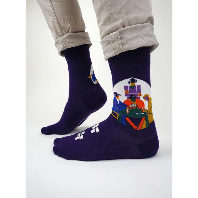 Kunstsokken Dames &amp; Heren Fantasie Sokken Card Players CH-CAP - Jambelles