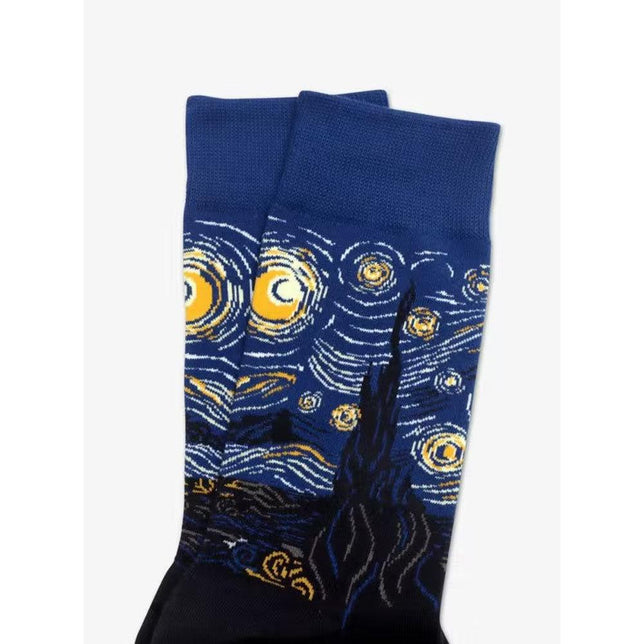 Kunstsokken Dames &amp; Heren Fantasie Sokken De Sterrennacht STN01 - Jambelles