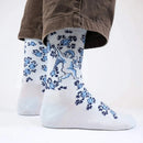 Kunstsokken Dames &amp; Heren Fantasie Sokken Delft Blue Flower Holder Ch-Dfh - Jambelles