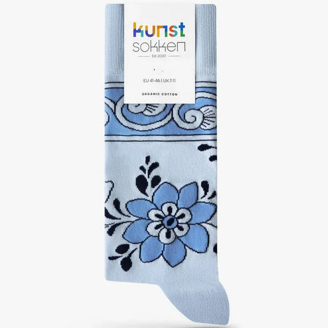 Kunstsokken Dames &amp; Heren Fantasie Sokken Delft Blue Pair Of Shoes Ch-Dps - Jambelles