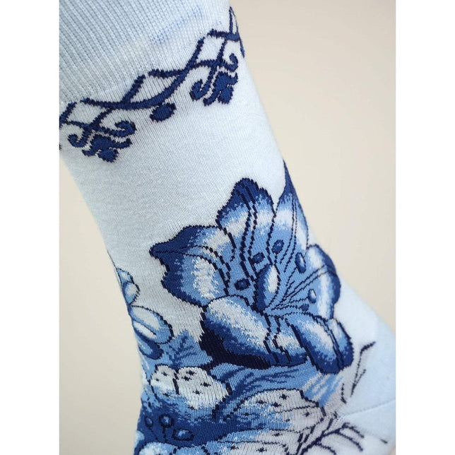 Kunstsokken Dames &amp; Heren Fantasie Sokken Delfts Blue Flowers CH-DBF - Jambelles