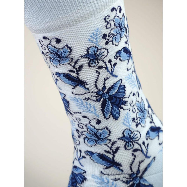 Kunstsokken Dames &amp; Heren Fantasie Sokken Delfts Blue Insects CH-DBI - Jambelles