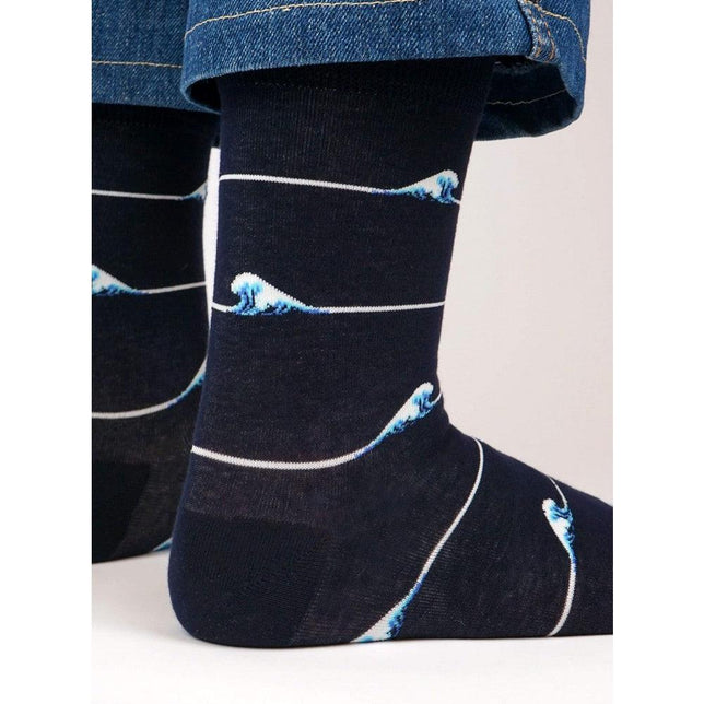 Kunstsokken Dames &amp; Heren Fantasie Sokken Icons-De Grote Golf van Kanagawa IH-GWK - Jambelles