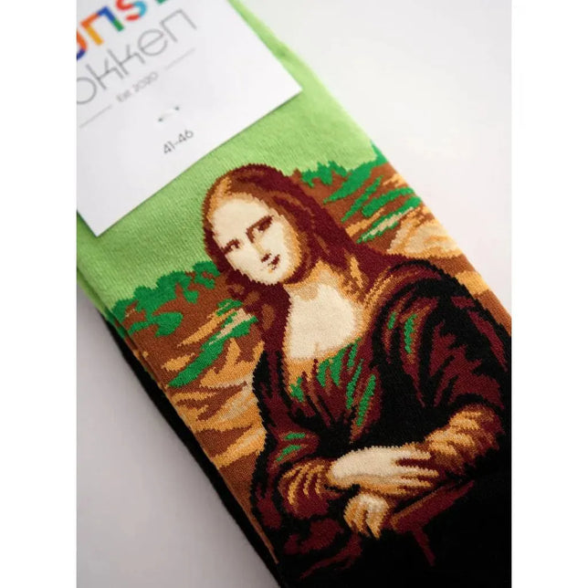 Kunstsokken Dames &amp; Heren Fantasie Sokken Mona Lisa Ch-Mol - Jambelles