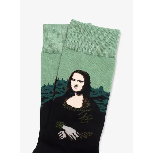 Kunstsokken Dames &amp; Heren Fantasie Sokken Mona Lisa MLI01 - Jambelles