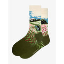 Kunstsokken Dames &amp; Heren Fantasie Sokken Poppy Field POPF01 - Jambelles