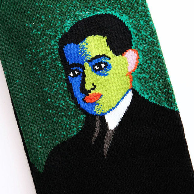 Kunstsokken Dames &amp; Heren Fantasie Sokken Portret van Heinz Aron CH-PHA - Jambelles