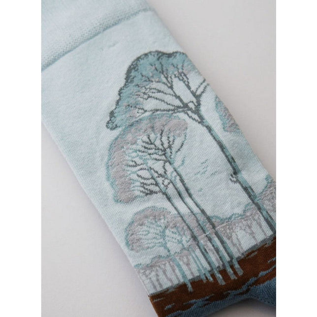 Kunstsokken Dames &amp; Heren Fantasie Sokken Row Of Trees Ch-Rot - Jambelles