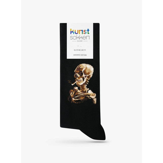Kunstsokken Dames &amp; Heren Fantasie Sokken Skull Of A Skeleton With Burning Cigarette Ch-Ssb - Jambelles