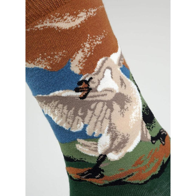 Kunstsokken Dames &amp; Heren Fantasie Sokken Threatened Swan CH-THS - Jambelles