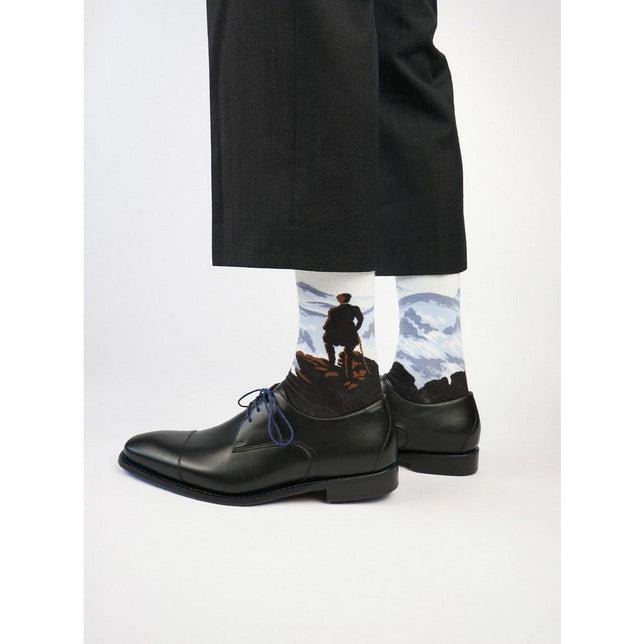 Kunstsokken Dames &amp; Heren Fantasie Sokken Wanderer Above the Sea of Fog CH-WAS - Jambelles