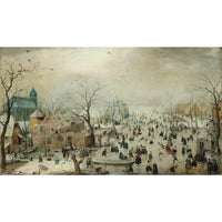Kunstsokken Dames &amp; Heren Fantasie Sokken Winterlandschap met Schaatsers CH-WLS - Jambelles
