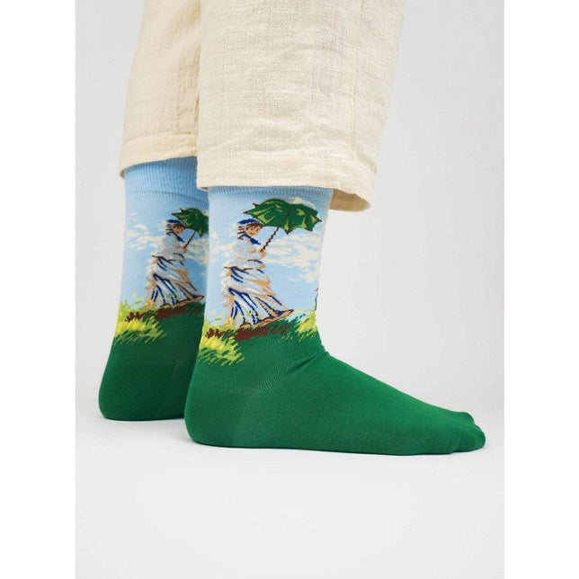 Kunstsokken Dames &amp; Heren Fantasie Sokken Woman with Parasol CH-WWP - Jambelles