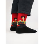 Kunstsokken Dames &amp; Heren Fantasie Sokken Woman With Sunflowers CH-WWS - Jambelles