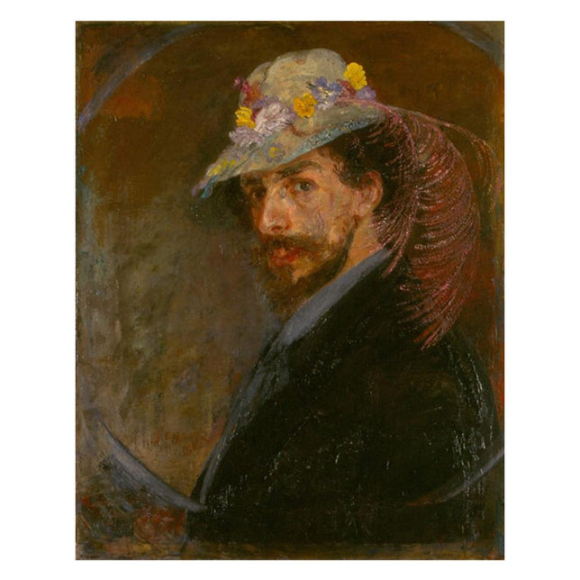 Kunstsokken Dames &amp; Heren Fantasie Sokken Zelfportret met Bloemenhoed CH-ZMB - Jambelles