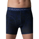 Muchachomalo herenboxer TOTEMHORSE1010 met blauw-groene print, oranje details en donkerblauwe logoband - Jambelles
