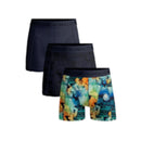 Muchachomalo herenboxer TOTEMHORSE1010 met blauw-groene print, oranje details en donkerblauwe logoband - Jambelles