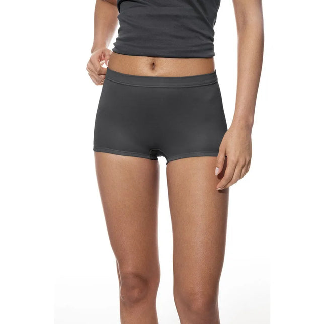 Mey dames boxer panty slip 59218 in donkergrijs, met gladde afwerking, korte pijpjes en elastische tailleband. - Jambelles