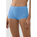 Mey dames boxer panty slip 59218 in lichtblauw, met gladde afwerking, korte pijpjes en elastische logoband. - Jambelles