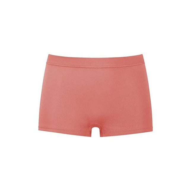 Mey dames boxer panty slip 59218 in koraalroze, met brede elastische tailleband en korte pijpjes. - Jambelles