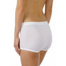 Mey dames boxer panty slip 59218 in lichtblauw, met gladde afwerking, korte pijpjes en elastische logoband. - Jambelles
