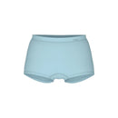 Mey dames boxer panty slip 59218 in lichtblauw, met gladde afwerking, korte pijpjes en elastische logoband. - Jambelles