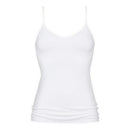 Mey dames Sporty-hemd 25846 in zwart, aansluitend model met dunne spaghettibandjes, van achteren getoond. - Jambelles