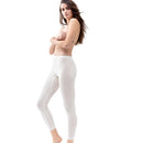 Zwarte Mey Basics 68602 dameslegging, van achteren gezien, met hoge taille en smalle elastische tailleband - Jambelles