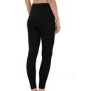 Zwarte Mey Basics 68602 dameslegging, van achteren gezien, met hoge taille en smalle elastische tailleband - Jambelles