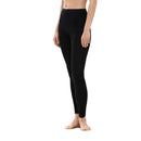 Zwarte Mey Basics 68602 dameslegging, van achteren gezien, met hoge taille en smalle elastische tailleband - Jambelles